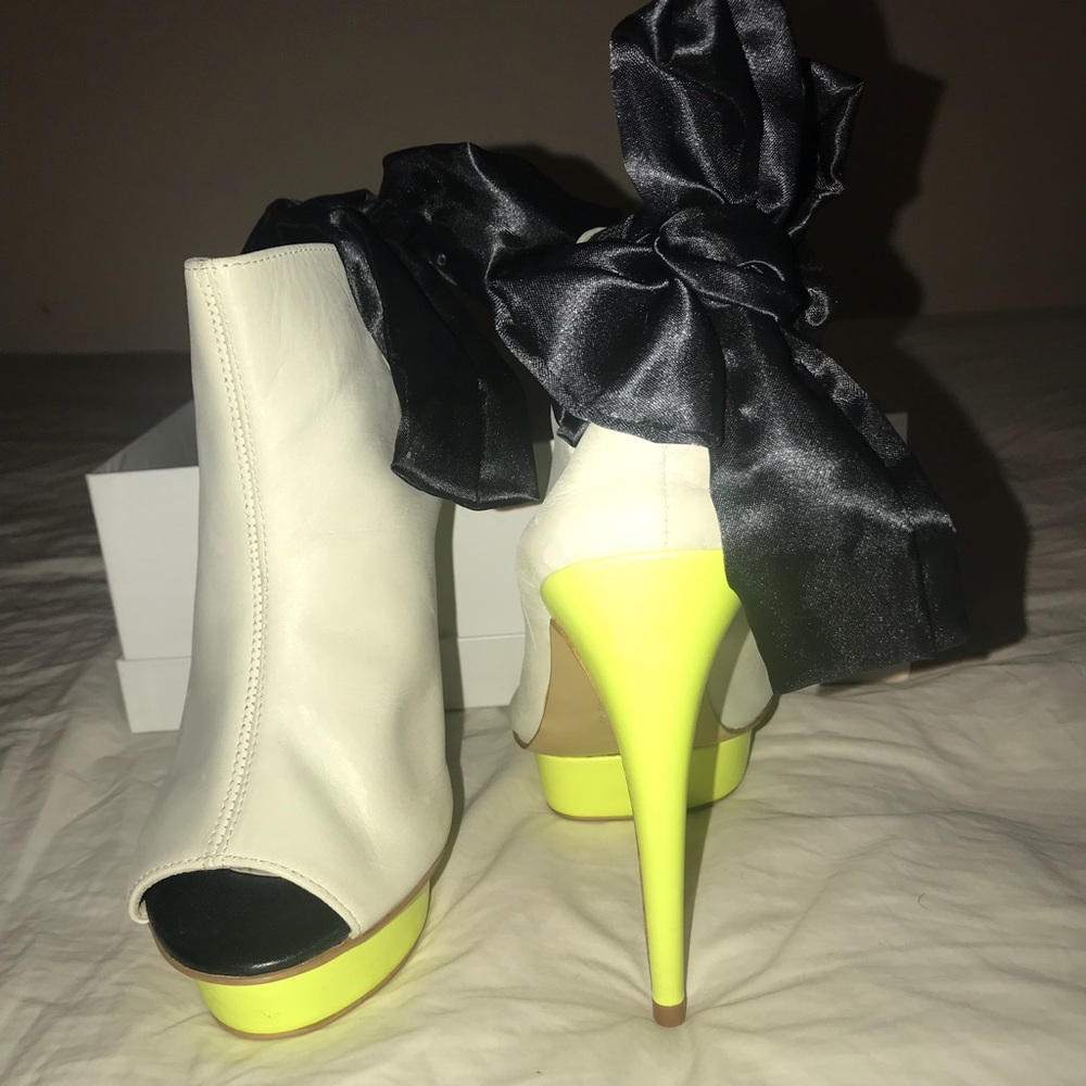 Leather Peep Toe Bootie